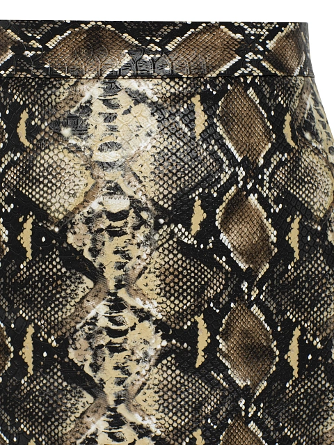 Beige Snakeskin Prined Faux Leather Mini Skirt, 3 Beige Snakeskin Prined Faux Leather Mini Skirt, 3