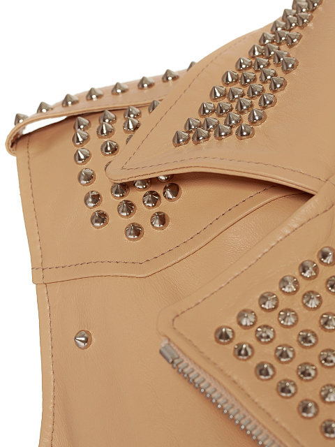 Light Beige Studded Leather Vest, 3 Light Beige Studded Leather Vest, 3
