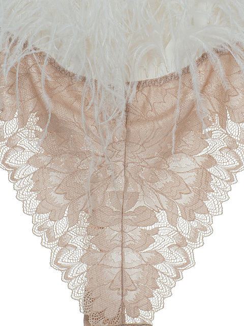 White bodysuit with feathers, 4