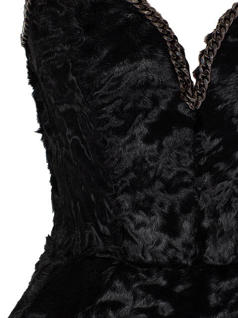 Black Chain Shearling Mini Dress, 4 Black Chain Shearling Mini Dress, 4