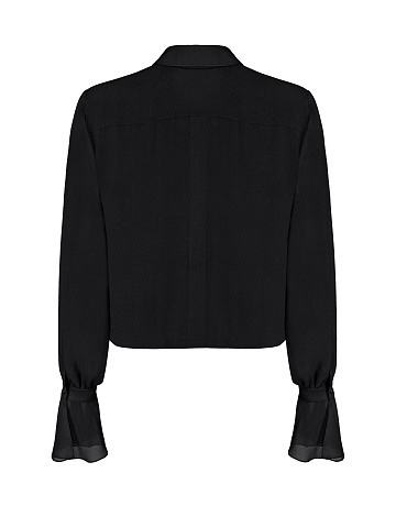 Black Ruffle Chiffon Blouse, 2