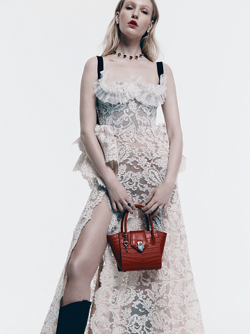 White Lace Peplum Maxi Dress, 2