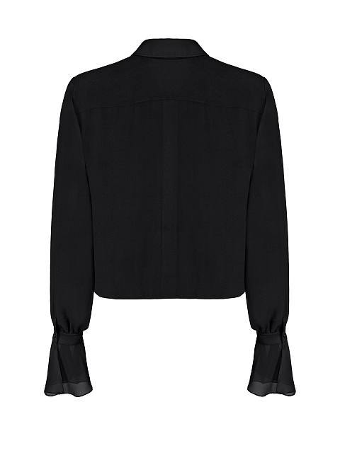 Black Ruffle Chiffon Blouse, 2 Black Ruffle Chiffon Blouse, 2