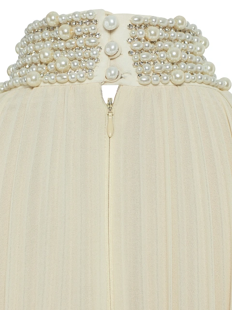 Beige Plisse Chiffon Maxi Dress, 5 Beige Plisse Chiffon Maxi Dress, 5
