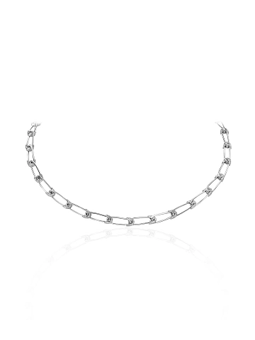 White Gold & Diamonds Safety Pin Necklace, 1