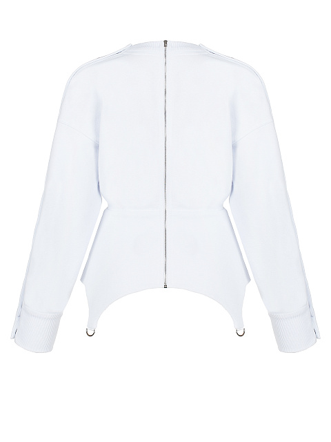White Cotton Peplum Sweatshirt, 2 White Cotton Peplum Sweatshirt, 2