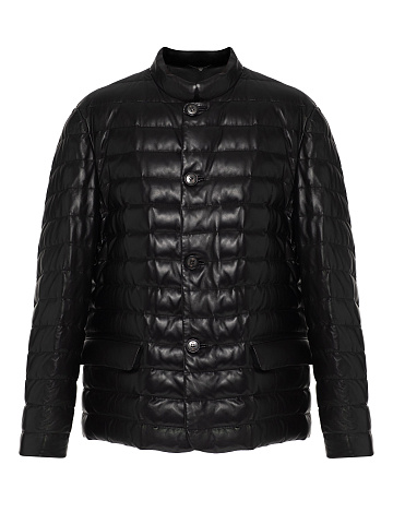 Black Quilted Leather Jacket, 1