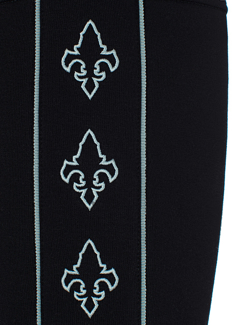 Black & Grey Embroidery Lily Cotton Peplum Sweatshirt, 3 Black & Grey Embroidery Lily Cotton Peplum Sweatshirt, 3