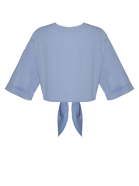 Blue cropped knotted T-shirt, 2 Blue cropped knotted T-shirt, 2