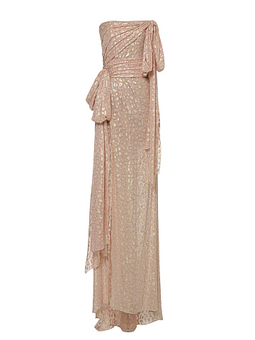 Pink chiffon maxi dress, 1