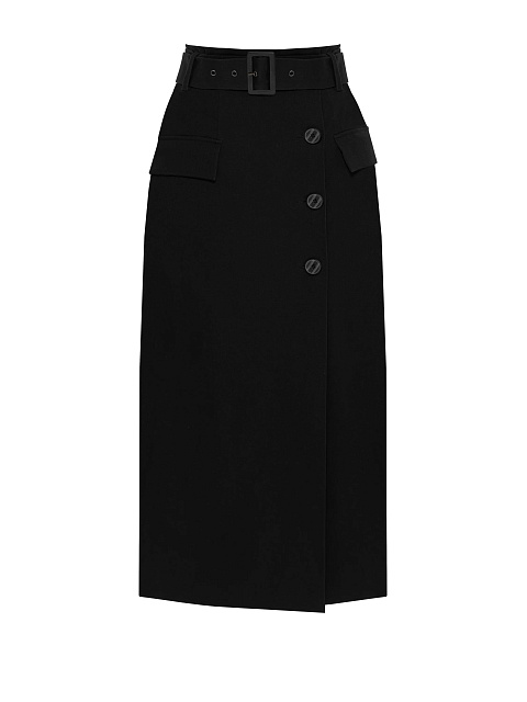 Black Midi Skirt With Pockets, 1 Black Midi Skirt With Pockets, 1