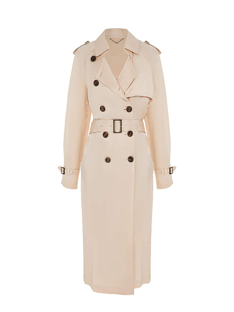 Light peach linen double-breasted trenchcoat , 1