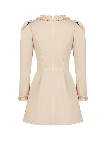 Beige Ruffled Mini Dress, 2