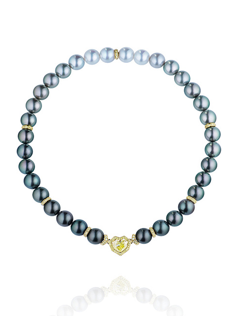 Gold Pearl & Diamond Necklace, 6