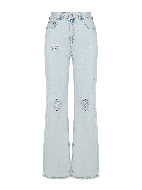 Distressed Blue Cotton Jeans, 1 Distressed Blue Cotton Jeans, 1