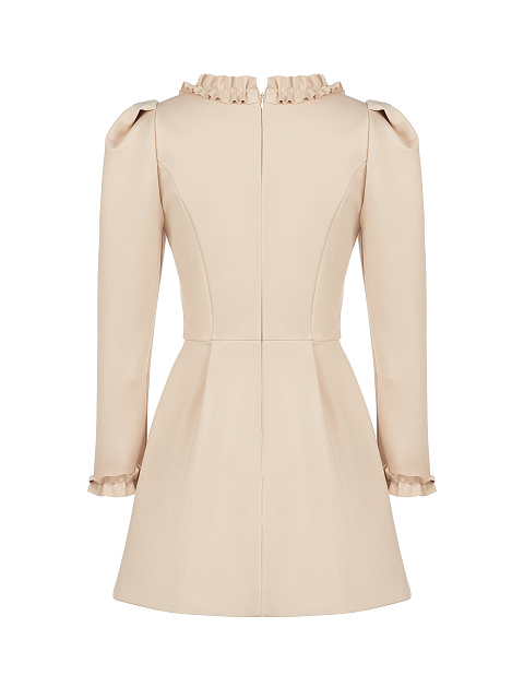 Beige Ruffled Mini Dress, 2 Beige Ruffled Mini Dress, 2