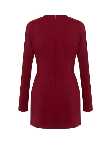 Burgundy Mini Dress With Slits, 2