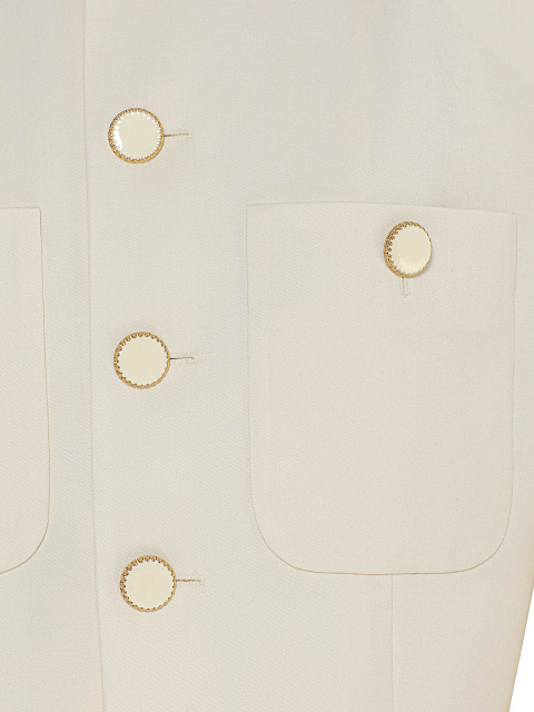 Milk Wool Two-piece Suit With A Cropped Jacket, 4