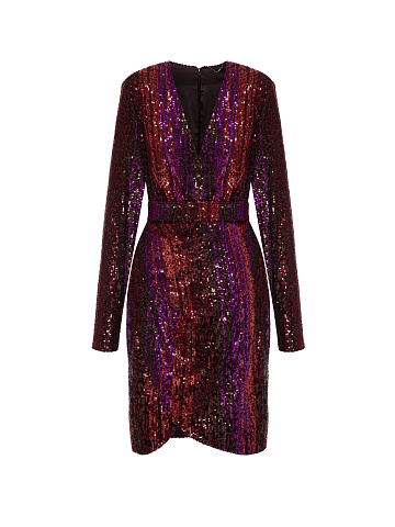 Knit Mini Dress With Sequins, 1