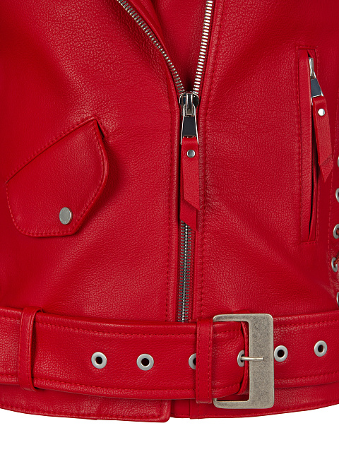Red Leather Biker Vest, 3