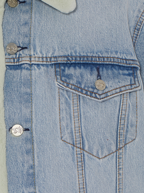 Light Blue Denim & Sheared Mink Fur Jacket, 3 Light Blue Denim & Sheared Mink Fur Jacket, 3