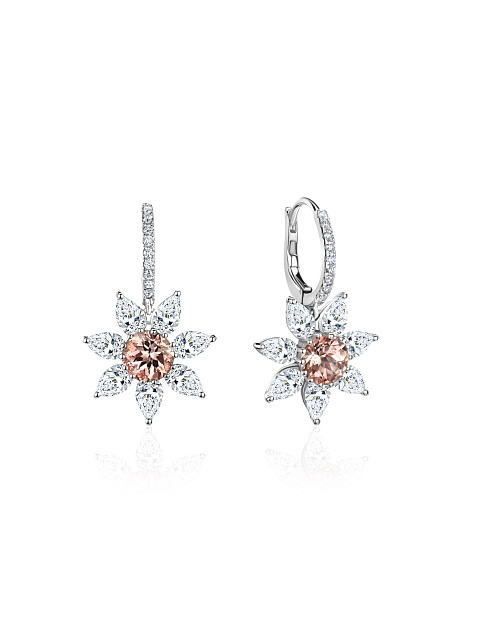 Earrings with morganite and diamonds, 1