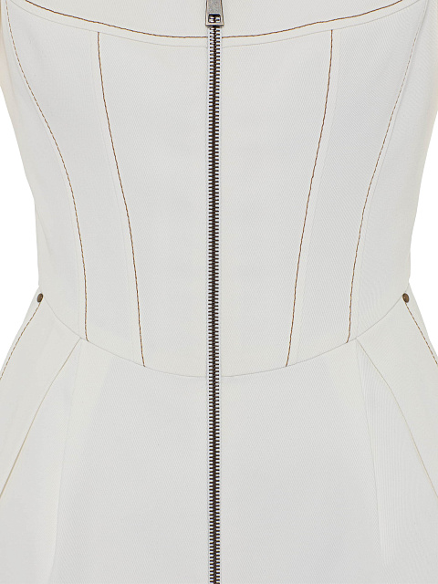White denim dress with zipper, 3
