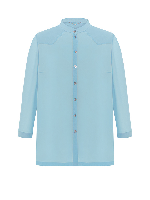 Light Blue Embroidered Chiffon Shirt, 1 Light Blue Embroidered Chiffon Shirt, 1