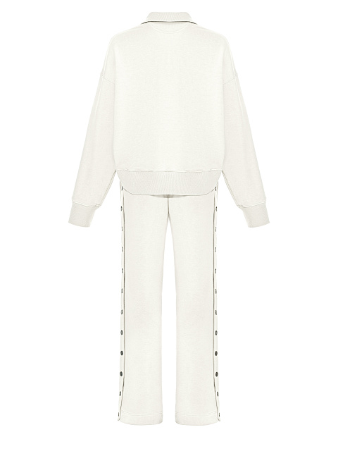 White "Yana" Embroidered Jersey Suit, 2 White "Yana" Embroidered Jersey Suit, 2