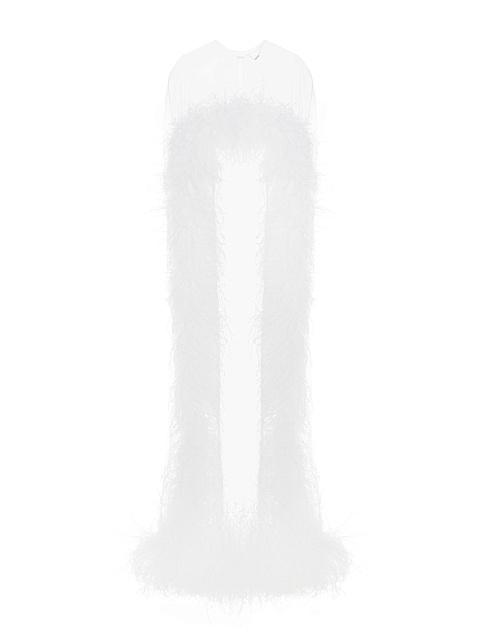 White Boa Trimmed Cape, 2