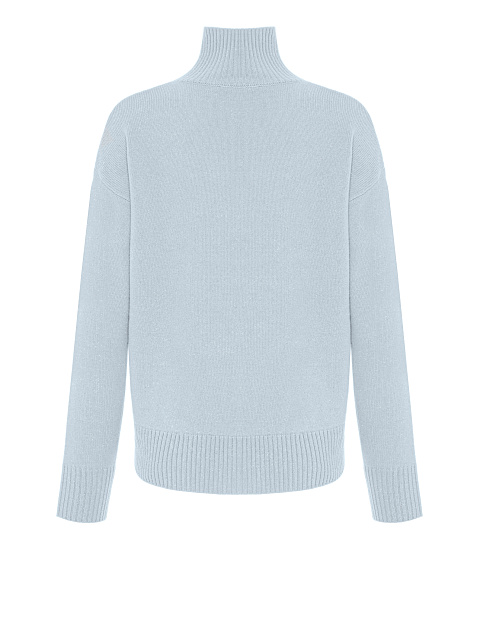 Light Blue Lurex Royal Cashmere Turtleneck Sweater, 2