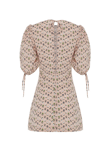 Pink Floral Cotton Mini Dress, 2