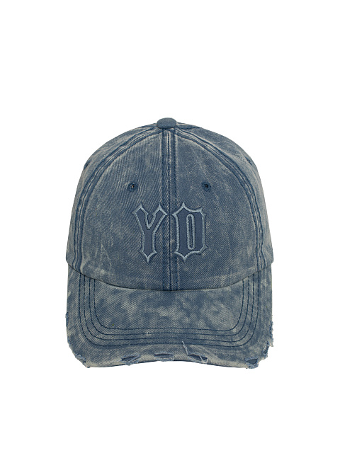Light Blue Suede Trim YD Washed Denim Cap, 2 Light Blue Suede Trim YD Washed Denim Cap, 2