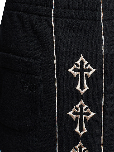 Black Jersey Set With Cross Embroidery, 4 Black Jersey Set With Cross Embroidery, 4