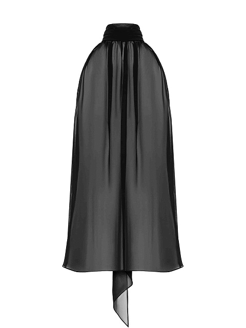 Black chiffon top, 1