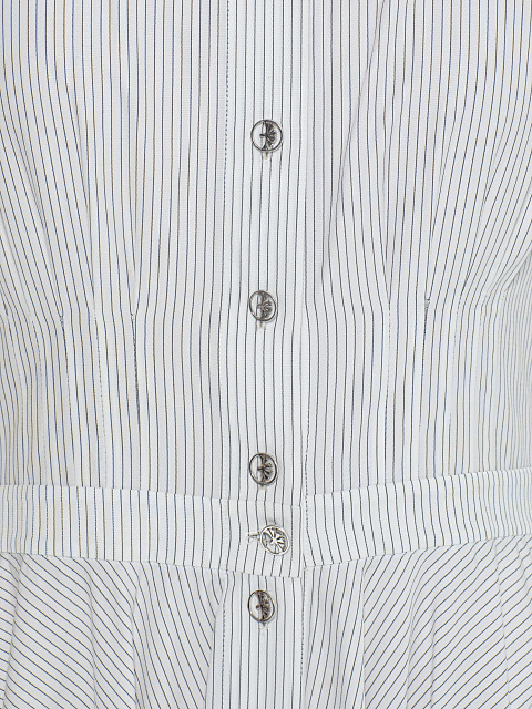 White & Black Striped Cotton Maxi Dress, 3