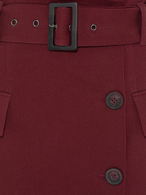 Burgundy Mini Skirt With Pockets, 3 Burgundy Mini Skirt With Pockets, 3