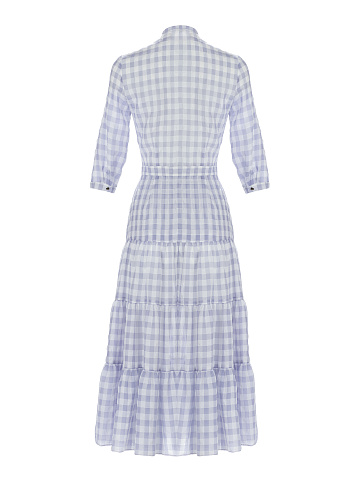 Lilac Checked Chiffon Midi Dress , 2