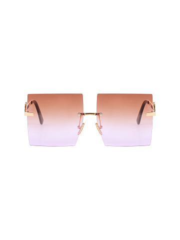 Brown & Pink Gradient Square Sunglasses, 2
