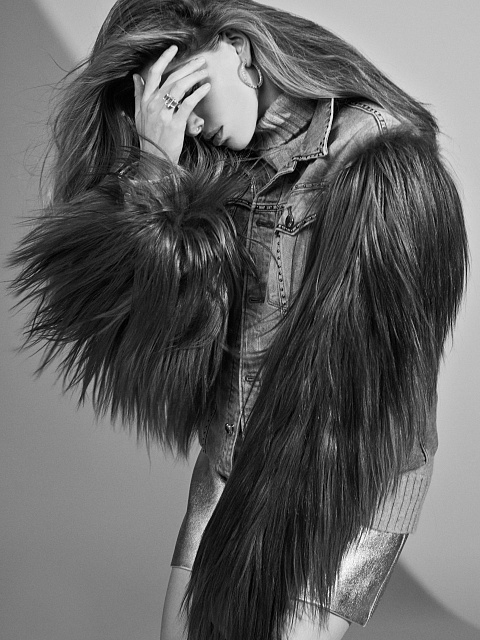 Grey Denim & Yak Fur Jacket, 13