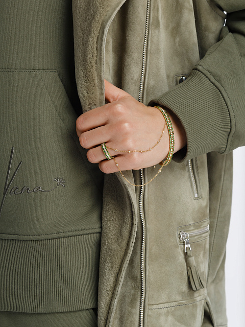 Yellow Gold, Diamonds & Emeralds Slave Bracelet, 2