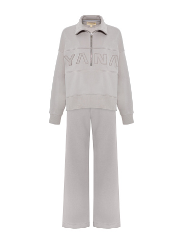 Grey Embroidered "YANA" Tracksuit, 1