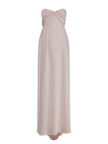 Pink crepe maxi dress, 1