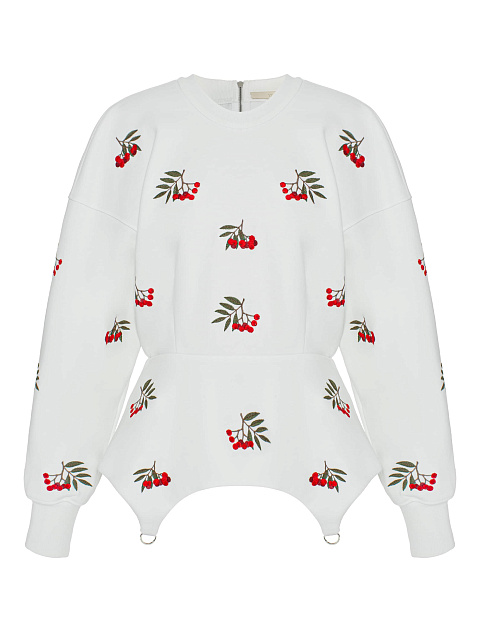 White sweatshirt with peplum, 1