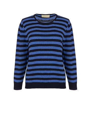 Black & Purple Striped Cashmere Pullover, 1