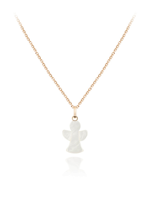 Rose gold necklace with a carved mother-of-pearl pendant, 1