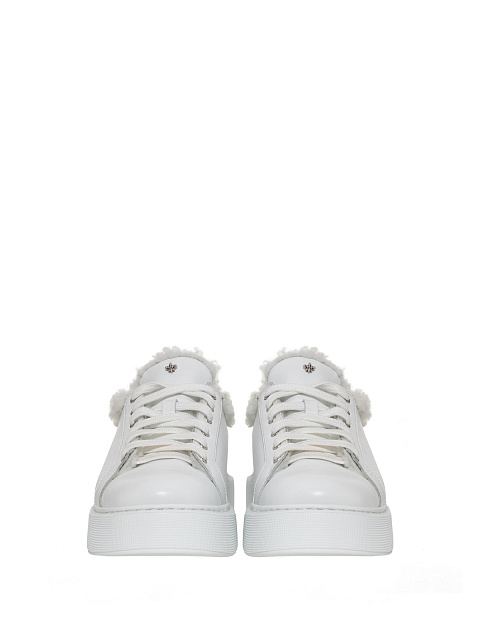 White leather sneakers with fur, 2