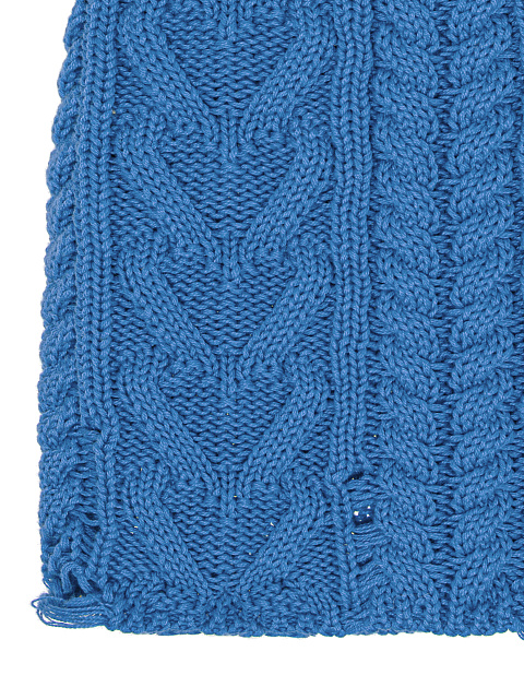 Blue Distressed Cotton Beanie, 2 Blue Distressed Cotton Beanie, 2