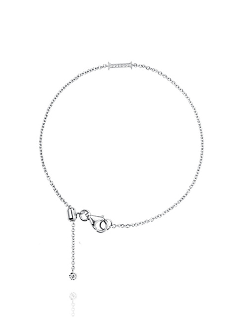 White Gold & Diamonds Letter "I" Bracelet, 1