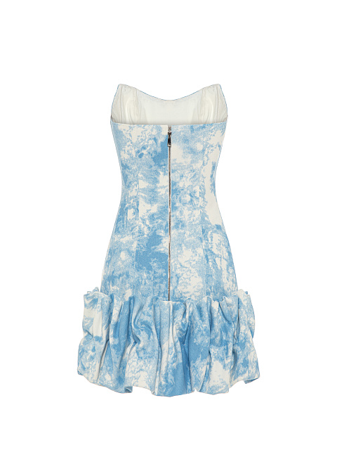 Light Blue Tie-dye Denim Mini Dress, 2